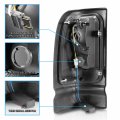 Amerilite For 1994-2001 Dodge Ram 1500 2500 3500 Truck Black C-bar Led Tube Replacement Tail Lights Signal Lamp Pair Passenger