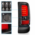 Amerilite For 1994-2001 Dodge Ram 1500 2500 3500 Truck Black C-bar Led Tube Replacement Tail Lights Signal Lamp Pair Passenger