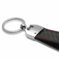 Ipick Image Made For Ford Mustang Gt Real Black Carbon Fiber Loop Strap Key Chain With Red Stitching