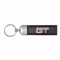 Ipick Image Made For Ford Mustang Gt Real Black Carbon Fiber Loop Strap Key Chain With Red Stitching