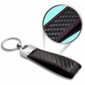 Ipick Image Made For Ford Mustang Gt Real Black Carbon Fiber Loop Strap Key Chain With Red Stitching