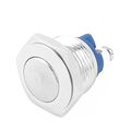 Uxcell Panel Mount Spst Momentary Round Flat Metal Push Button Switch 16mm