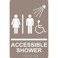 Compliancesigns Acrylic Ada Accessibility Sign 9 X 6 In With English Braille Taupe 