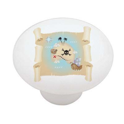 Pirate Map High Gloss Ceramic Drawer Knob