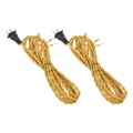 6ft 18 2 Twisted Cloth Covered Lamp Cord 2pcs Vintage Fabric Electrical Wire With Plug Stripped Ends Ready For Extension Wiring 