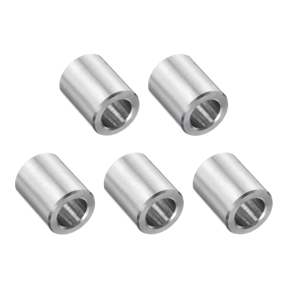 5 Pcs Stainless Steel Spacers 16 In Bore X 2 Od 1 Length Round Metal Screw Bushing For Screws Bolts And Rods Silver Finish