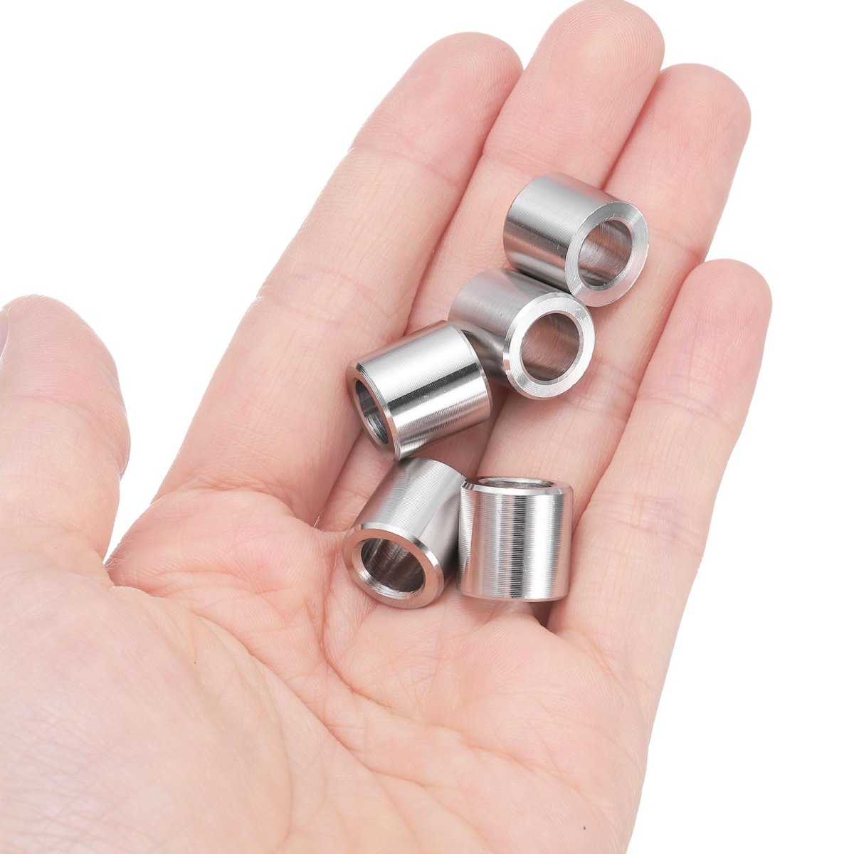5 Pcs Stainless Steel Spacers 16 In Bore X 2 Od 1 Length Round Metal Screw Bushing For Screws Bolts And Rods Silver Finish