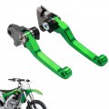 Jfg Racing Motorcycle Brake Clutch Lever Pivot Levers Set Cnc For Kx250f Kx450f 2013-2018 Kx250 2019-2024 Dirt Bike Green 
