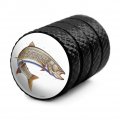 Lake Trout Fishing Valve Stem Caps For Tire Rim Wheel Aluminum Black
