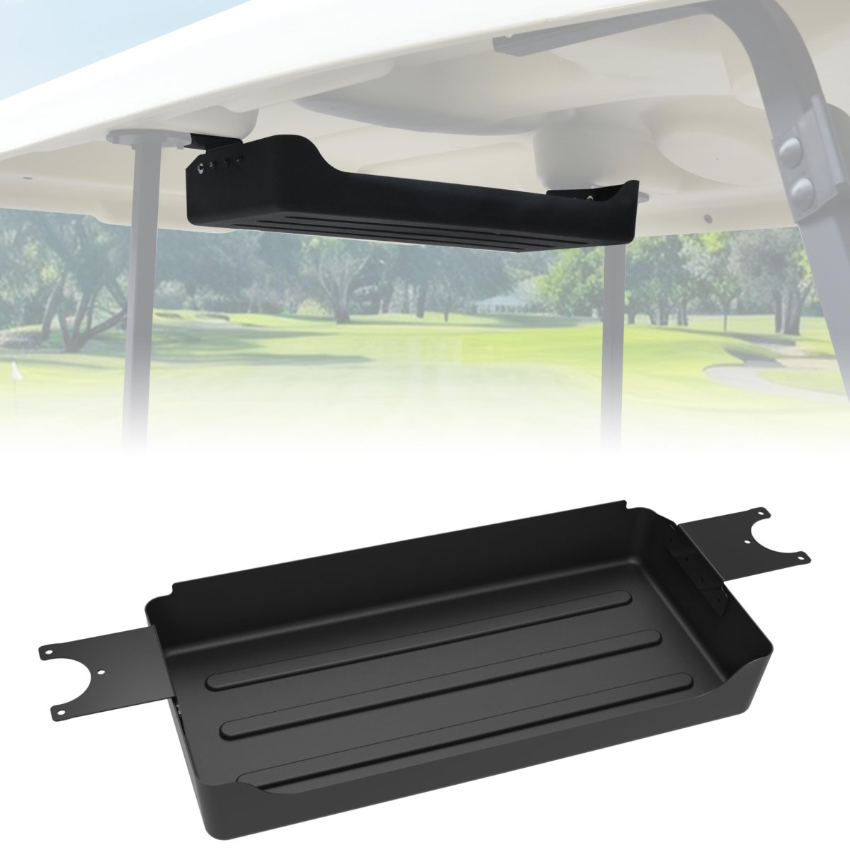 Overhead Storage Tray For Club Car Tempo 2017 Plus Golf Cart Front Roof Box Organizer With Metal Bracket No Drill Install Pp