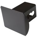 Blank Black Trailer Metal Hitch Tube Cover Fits 2 Receivers 