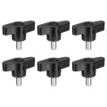 6pcs Clamping Screw Knob M6 X 12mm Metric Carbon Steel T Shaped Thumb Screws Handle For Quick Remove Hand Tightening 