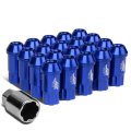 J2 Engineering 7075 Compatible Withged Aluminum M12x1 5 20pcs 50mm Long Open End Lug Nut Set W Turner Blue