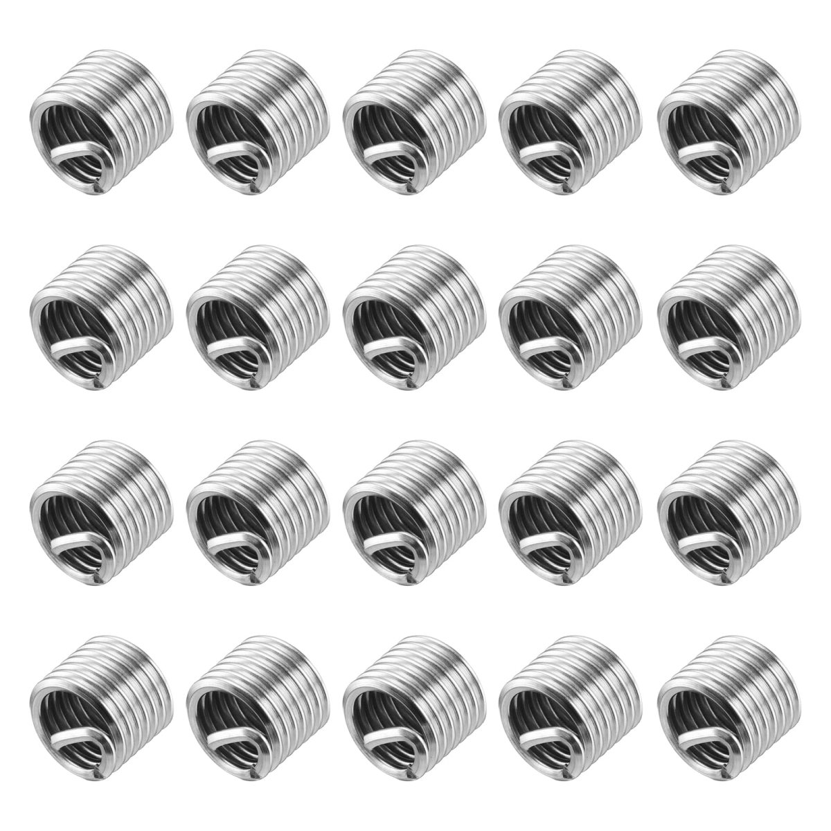 20pcs Wire Thread Inserts 3 8-16 Unc 1 5d 9 16 304 Stainless Steel Helical Type Coiled Repair Kit Screw Threaded Sleeve Sheath