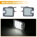 X Autohaux 1 Pair Side Mirror Puddle Light Led Lamp Left And Right White Fit Ford C Max 2003-2010 For Grand 2010-2020