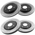 Motorbymotor Front Rear Brake Rotors 302mm 305 Mm Drilled Slotted Rotor Pad Kit Including Cleaner Dot4 Fluid Fits For Chrysler 