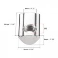 Uxcell M8 T Slot Nuts Roll In Spring T-nut With Ball Carbon Steel For 4040 Series Aluminum Extrusion Profile Rail 8mm 30pcs