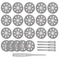 20pcs 545 Diamond Cutting Wheel 22mm With 402 Mandrel 3mm 4x And Screwdriver For Rotary Tool Silver 
