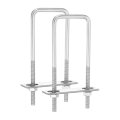 2sets 304 Stainless Steel Square U-bolts 2 05 52mm Inner Width 5 91 150mm Length M8 With Nuts Frame Plate Gasket For 