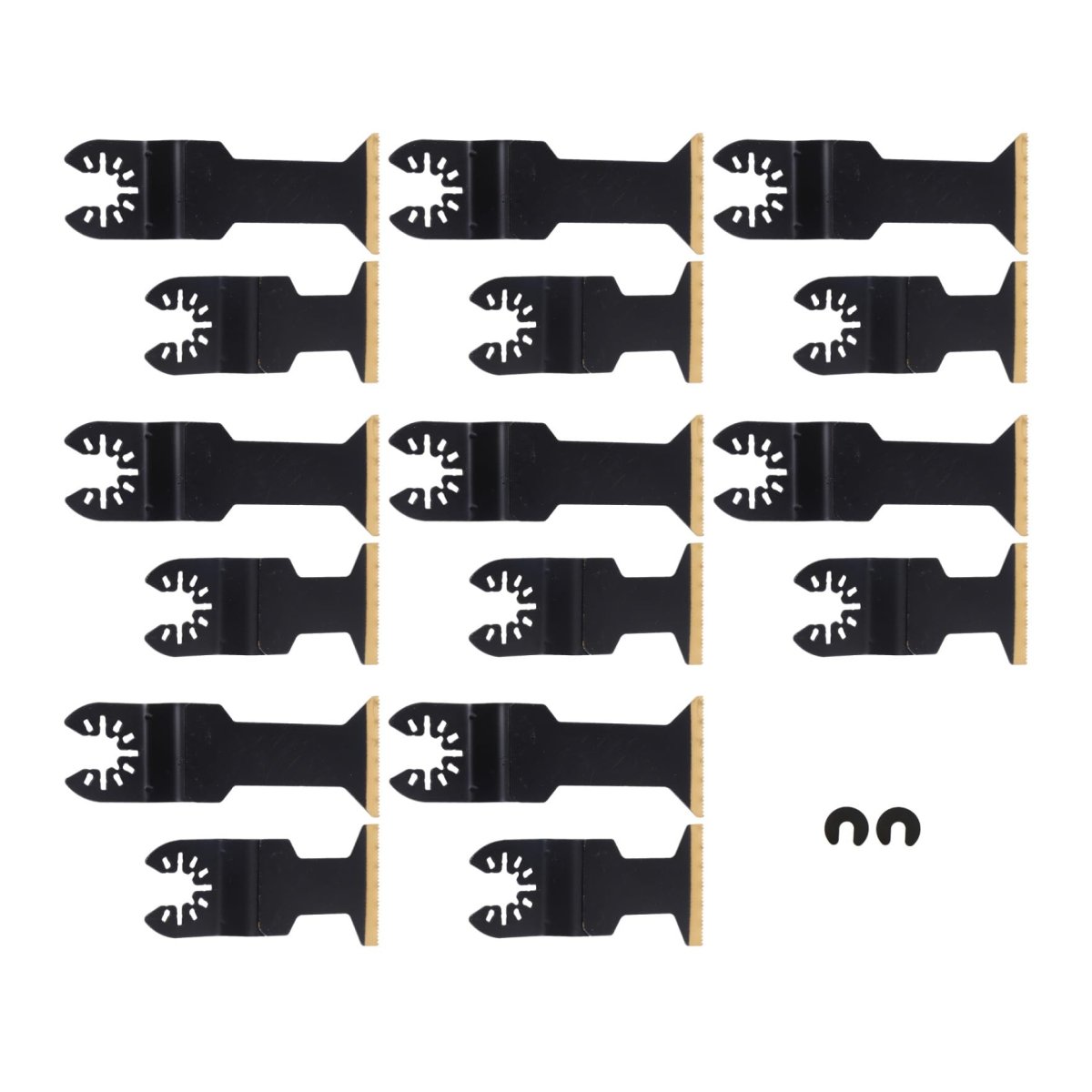 16 Piece Titanium Oscillating Multitool Blade Set 1 75 In Extra Long Universal Saw Blades For Wood Metal And Plastic Cutting