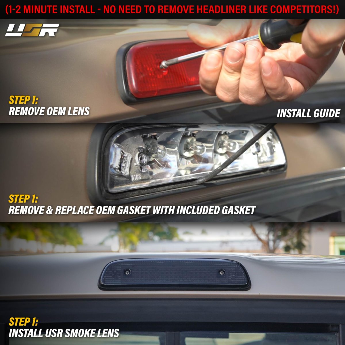 Usr Unique Style Racing 95-04 Rzn140 Rzn150 3rd Bke Light A Rear Top Center Lamps W Gasket For 1995-2004 Toyota Tacoma Pickup A