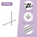 15 Pcs 4-40x2 In Machine Screws Phillips Pan Cross Head Fasteners Bolts 304 Stainless Steel Silver For Wall Socket And House
