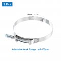 T-bolt Hose Clamps 2pcs Working Range 145-153mm 201 Stainless Steel Bolt Intake Intercooler Fo Clamp Tube