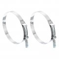 T-bolt Hose Clamps 2pcs Working Range 145-153mm 201 Stainless Steel Bolt Intake Intercooler Fo Clamp Tube 
