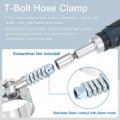 T-bolt Hose Clamps 2pcs Working Range 145-153mm 201 Stainless Steel Bolt Intake Intercooler Fo Clamp Tube