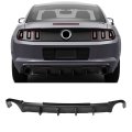 Ikon Motorsports Rear Diffuser Bumper Lip For 2013-2014 Ford Mustang V6 Gt Style Matte Black Pp Spoiler W V2 Shark Fins