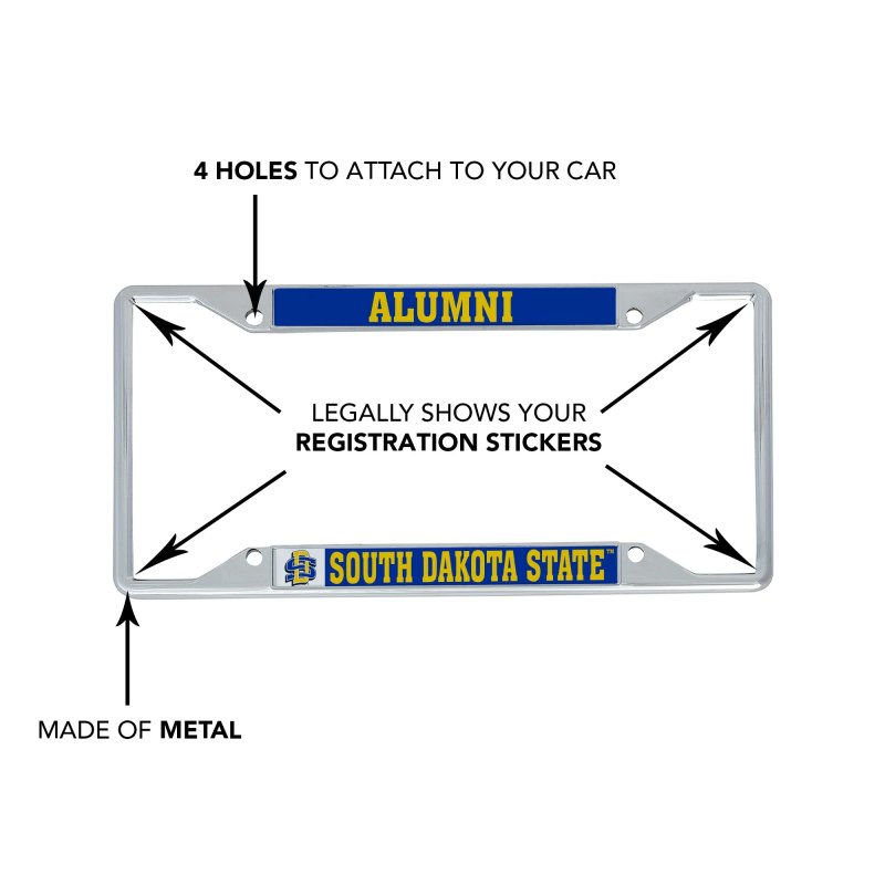 South Dakota State University Metal License Plate Frame For Front Or Back Of Car Officially Licensed Alumni