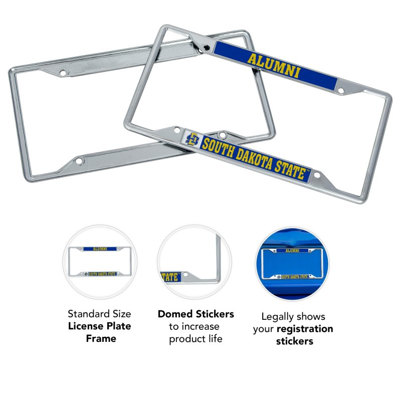 South Dakota State University Metal License Plate Frame For Front Or Back Of Car Officially Licensed Alumni