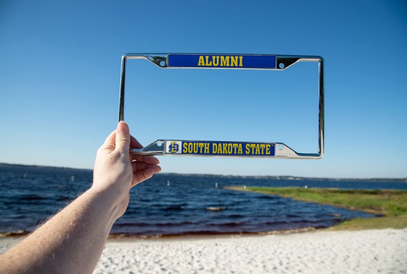 South Dakota State University Metal License Plate Frame For Front Or Back Of Car Officially Licensed Alumni
