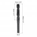 Uxcell 2pcs 1 2 Reduced Shank Drill Bits 15mm 19 32 Black Oxide M2-6542 High Speed Steel Hss Twist For Stainless Cast Iron