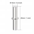 Uxcell Shelf Bracket Pegs 5x25mm Stainless Steel Cylindrical Shape Holder Support Pins For Cabinet Bookcase 20 Pcs