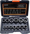 Panovos Screw Bolt Nuts Extractor Socket Set 14 Pieces Impact Remover Stripped Lug Nut Extraction For Removing Damaged Frozen 