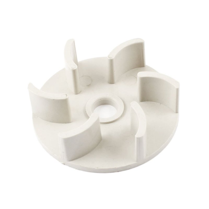 Beige Hard Plastic 6 Fan Vanes Water Fuel Pump Rotor Impeller