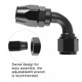 X Autohaux 4pcs An10 90 Degree Swivel Hose End Fitting Adapter For Braided Fuel Black