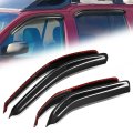 Window Rain Guards For 2005-2015 Nissan Xterra Carbon Fiber Pattern Glossy Black Vent Visors And Shades Set Of 4 Pieces 