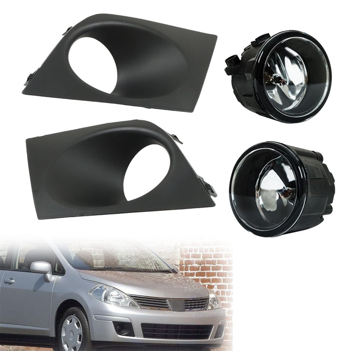Fog Light Assembly Replacement For Ver-sa 2007 2008 2009 2010 2011 Halogen Bulbs With Front Bumper Covers And Harness Switch