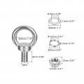Uxcell Lifting Eye Bolt 1 Set M14x25mm With Nut Washer 304 Stainless Steel Shoulder Ring For Hanging Item