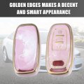 Uxcell 1pcs Key Fob Remote Control Cover Case 3 Button Full Protection Tpu Shell Pink For Audi A6 2012-2018