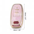 Uxcell 1pcs Key Fob Remote Control Cover Case 3 Button Full Protection Tpu Shell Pink For Audi A6 2012-2018