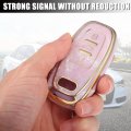 Uxcell 1pcs Key Fob Remote Control Cover Case 3 Button Full Protection Tpu Shell Pink For Audi A6 2012-2018