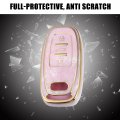 Uxcell 1pcs Key Fob Remote Control Cover Case 3 Button Full Protection Tpu Shell Pink For Audi A6 2012-2018