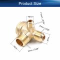 Bettomshin 3pcs 3 Way Brass Air Compressor Check Valve 16x14x10mm Male Threaded Pneumatic Accessory