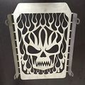 Chrome Skull Flame Radiator Grille Cover Stainless For Kawasaki Vulcan Vn 1500