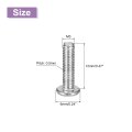 M3x12mm Flat Round Head Phillips Screws 150pcs 304 Stainless Steel Drive Machine Full Thread Bright Finish Furniture Connection