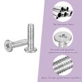 M3x12mm Flat Round Head Phillips Screws 150pcs 304 Stainless Steel Drive Machine Full Thread Bright Finish Furniture Connection