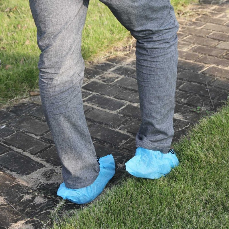 Disposable Shoe Covers Slip Resistant Booties Heavy Duty Waterproof Blue Non Silicone Sole 500 Pcs 250 Pairs For 11 Us Men And